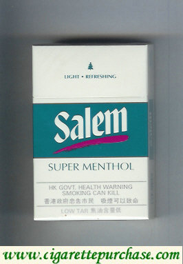 Salem Super Menthol with red line cigarettes hard box